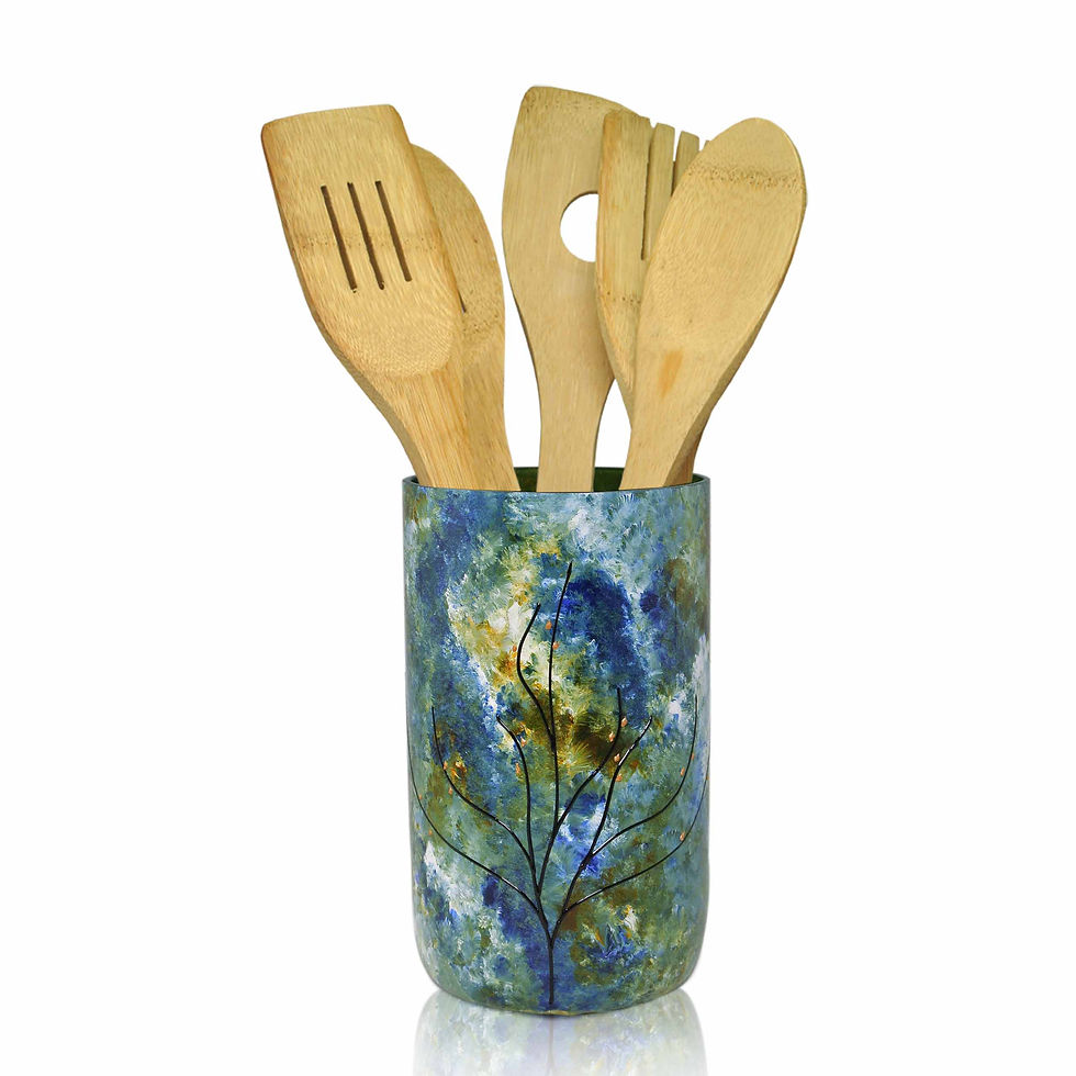 Thumbnail: Impressionist Utensil Holder - In Blue Ocean Tones