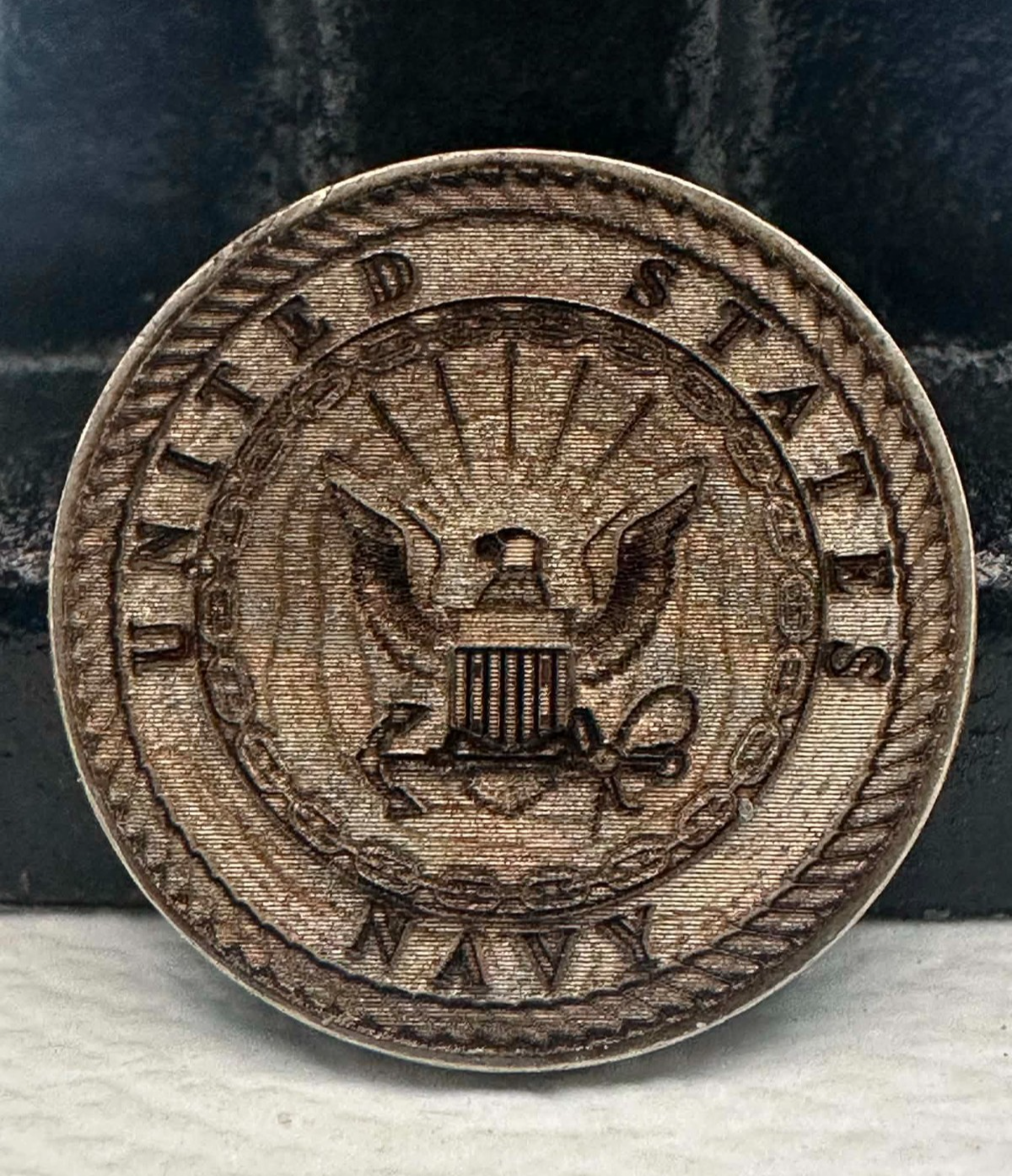 Hobo Nickel "United States Navy" Genuine Buffalo Nickel