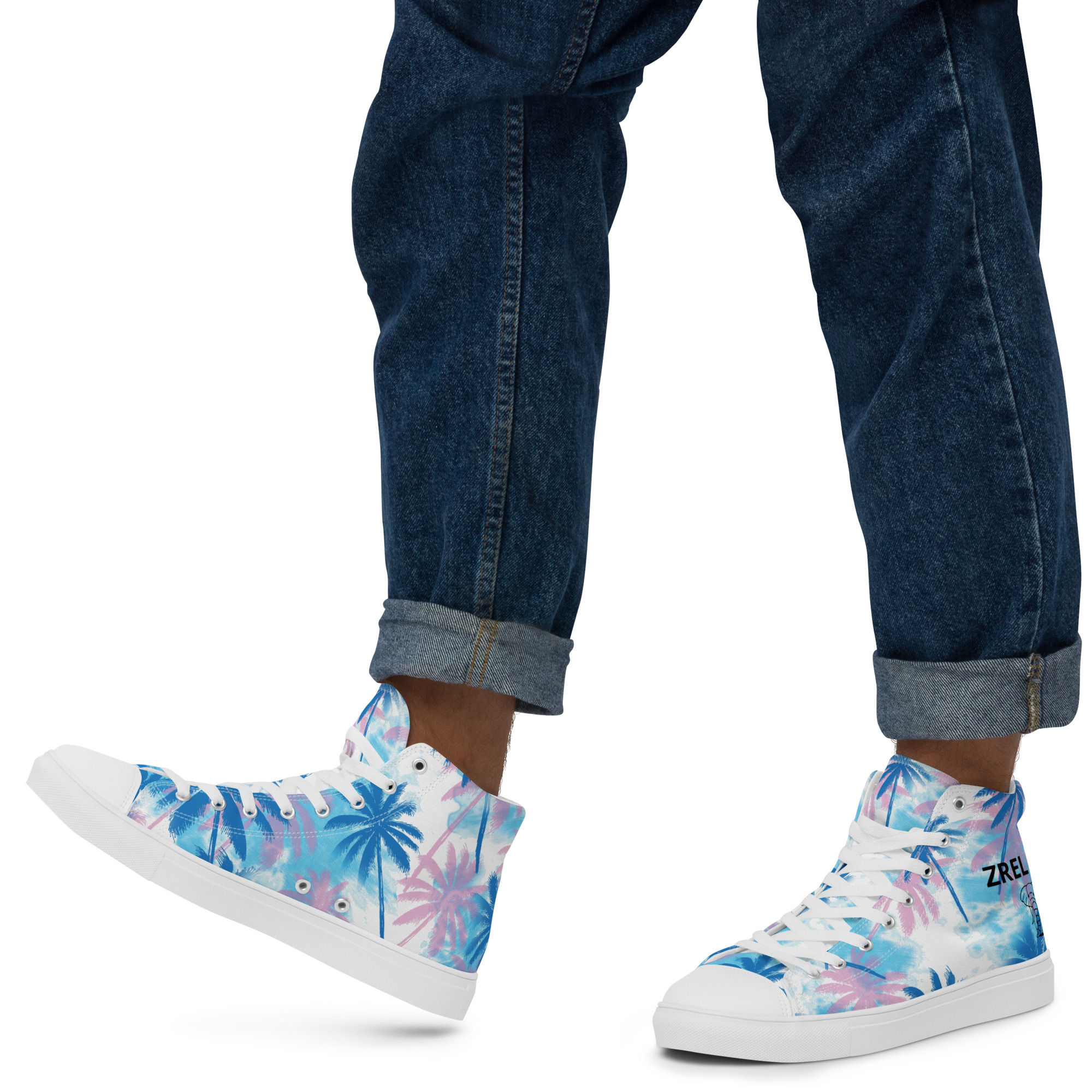 ZRELLAB LTD Elephant Men’s High Top Canvas Sneakers