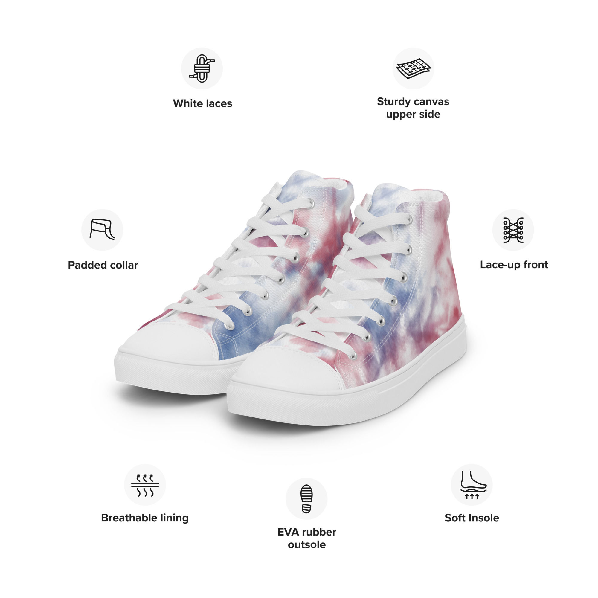 ZRELLAB LTD Women’s High Top Canvas Tie-Dye