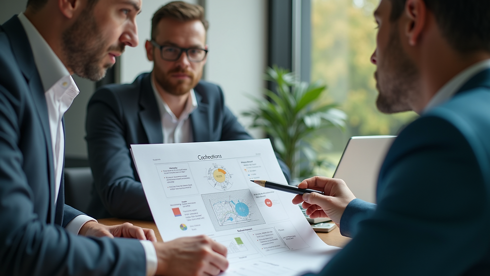 Close-up view of a business mentor discussing plans with an entrepreneur