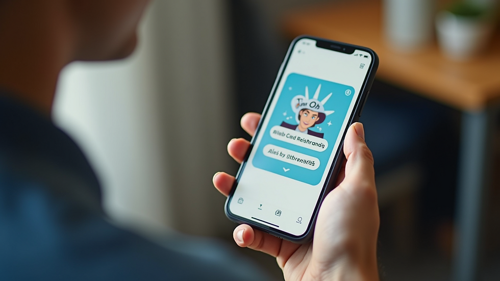 Close-up view of a person holding a smart phone displaying a rewards app