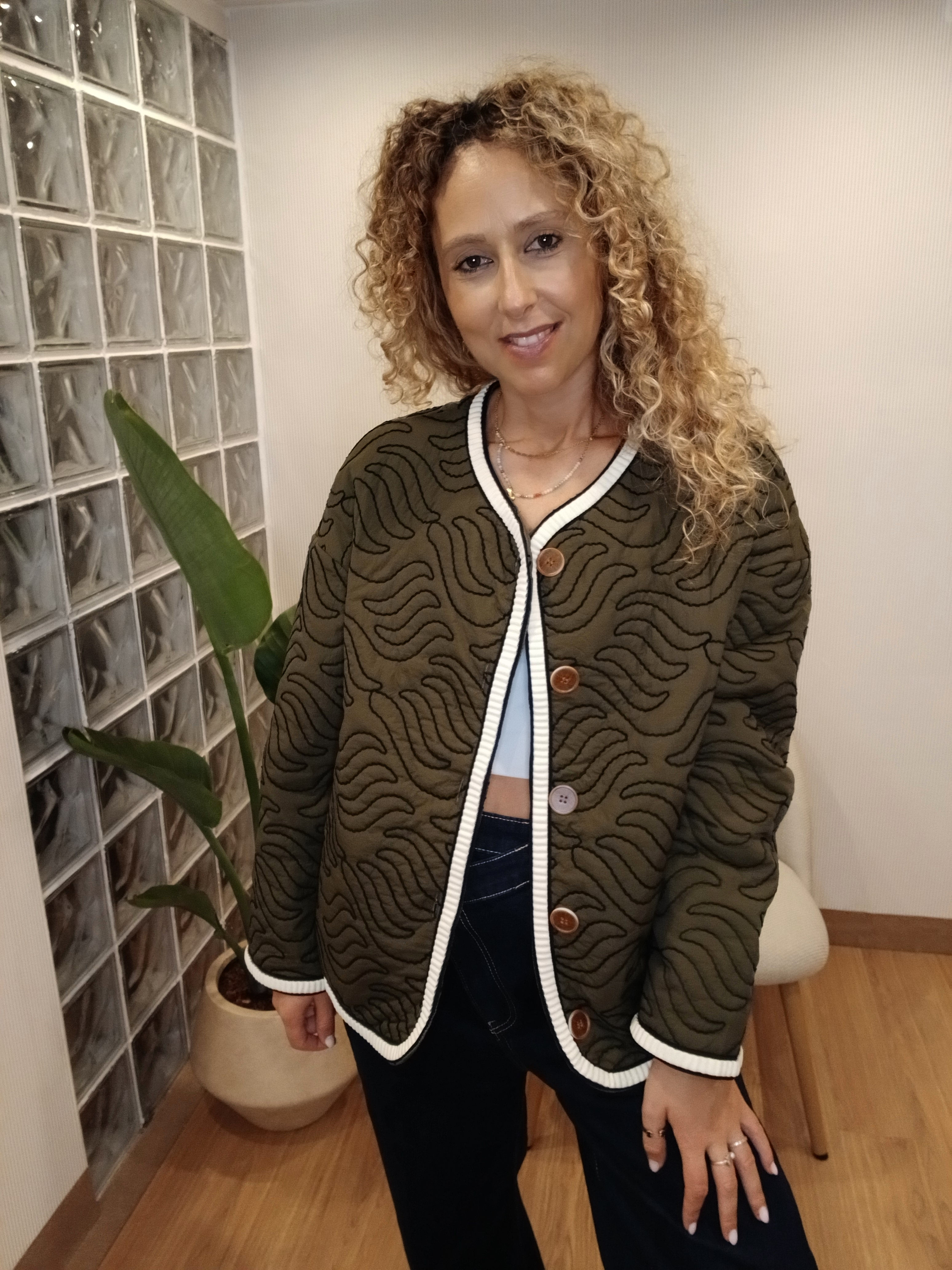 Casaco Acolchoado em Duas Cores Glee