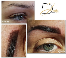 sourcils poudrés, maquillage permanent, semi-permanent avant aprés