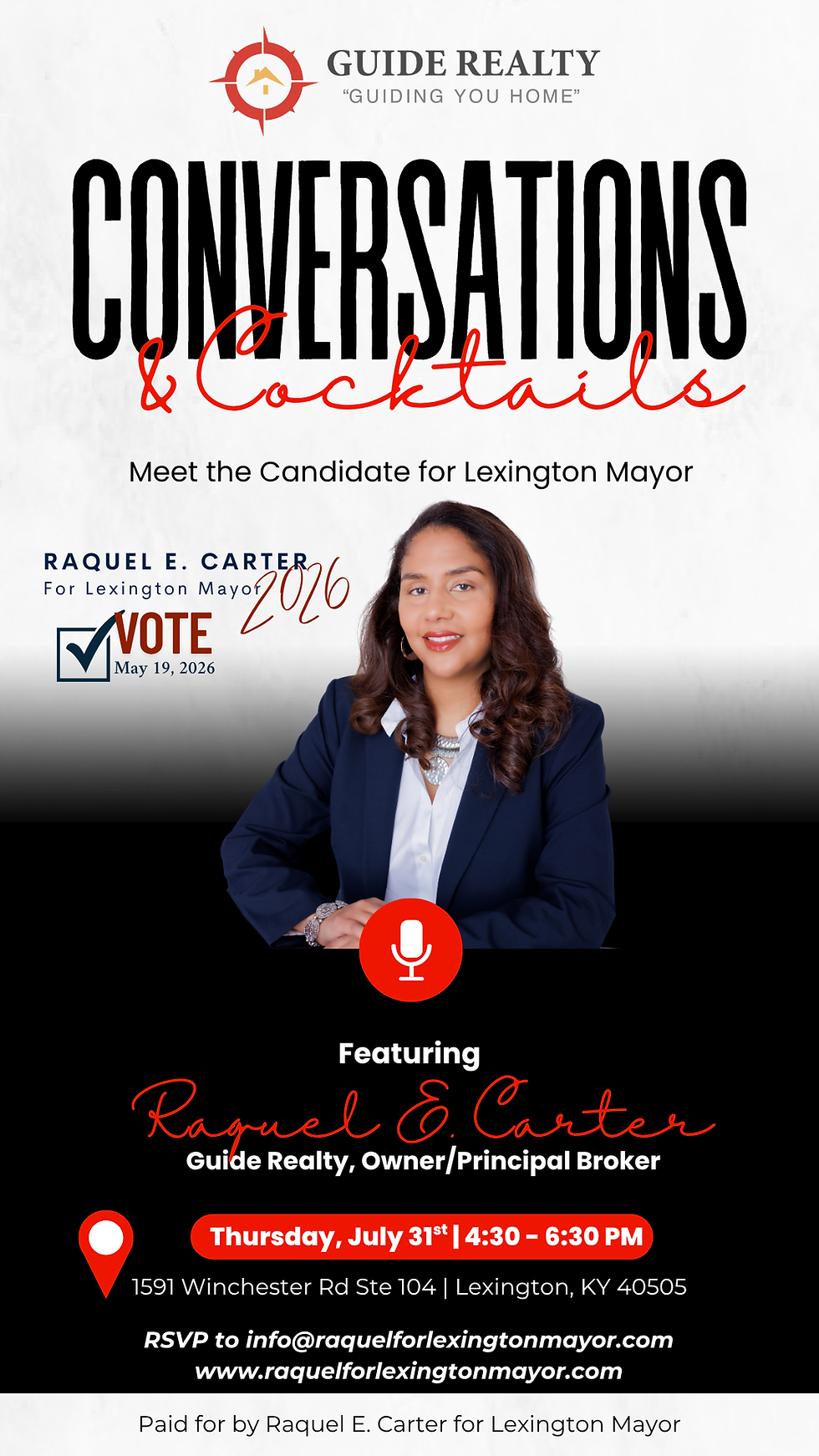 Conversations & Cocktails presented by Raquel E. Carter for Lexington Mayor