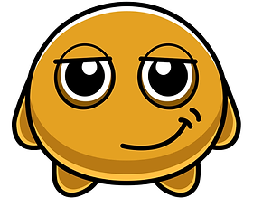 Happy Blobby smiling brightly, representing joy and emotional wellbeing in The Blob Shop’s emotion sticker range for kids