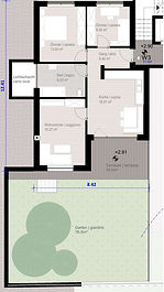 Darstellung des Grundrisses der Wohnung W3 im 1. Obergeschoss