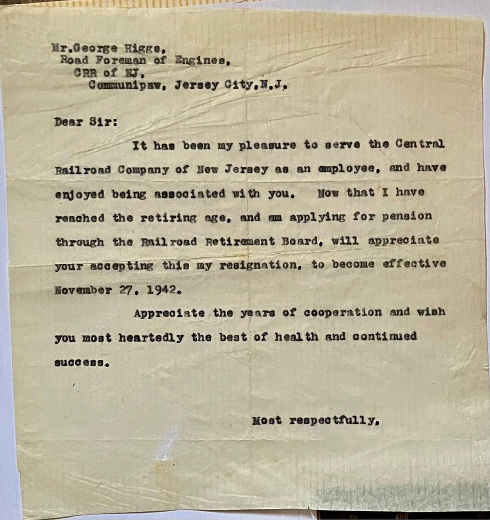 Heilich's request for retirement letter effective November 27, 1942