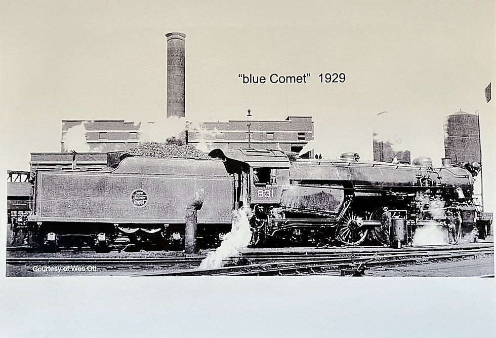 One of 'The Blue Comet' premier engines #831 a 4-6-0 in 1929. (Wes Ott collection)