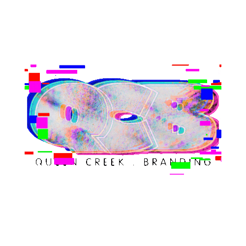 Queen Creek Branding Colorful Neon Logo