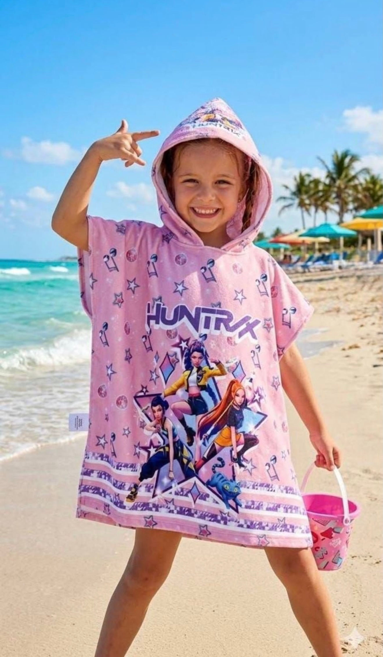 Light Pink Huntrix Hooded Towel 