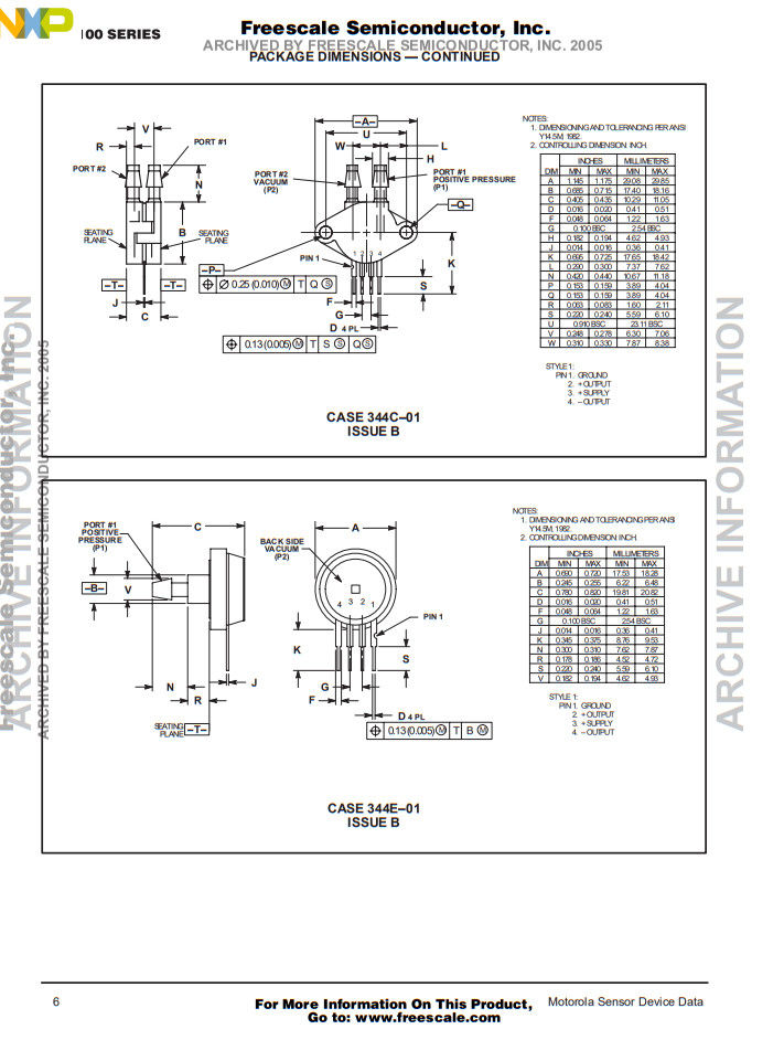 Thumbnail: MPX100D Pressure Sensor (Manufactured by Motorola, Inc.)