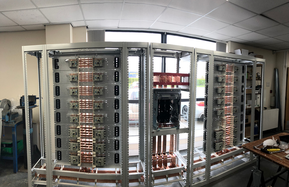 Semi-built Glenace LV Panel for new Leeds City Centre office blocks.
