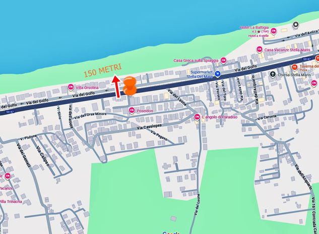 Mappa della zona, vicino alla spiaggia