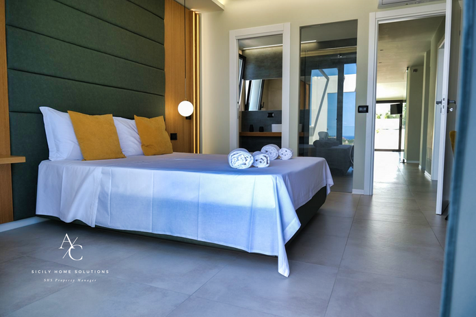 Camera da letto con piscina privata e barbecue: Ville a Castellammare