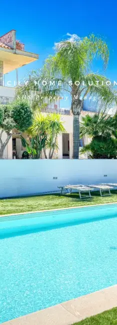 Magnifica villa con piscina, REALTY HOME SOLUTIONS, giardino, cielo azzurro.