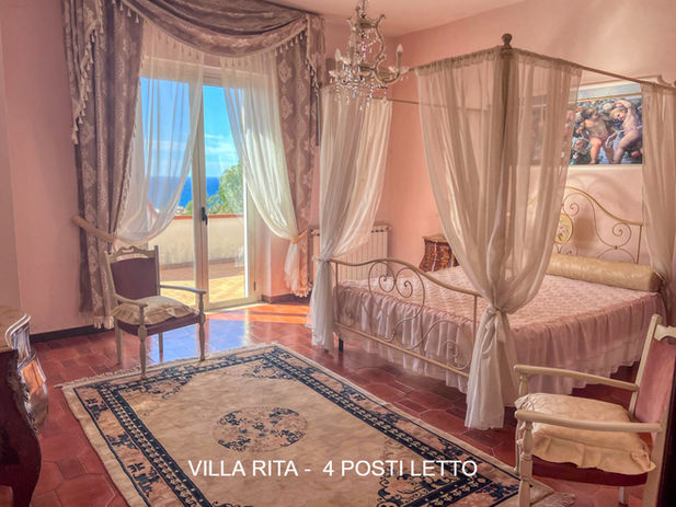 Camera da letto con balcone e vista mare, Villa Rita - 4 posti letto.