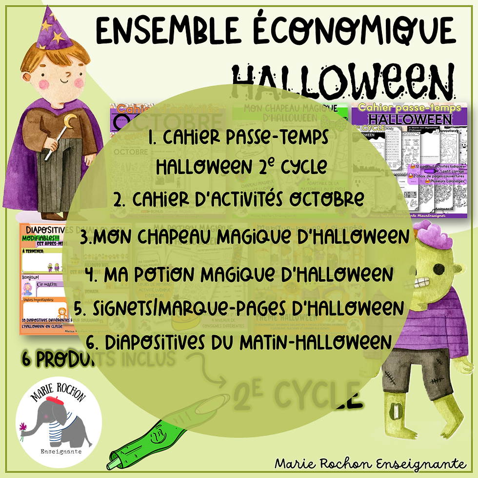 Ensemble activités Halloween 2e cycle – ressources à imprimer pour la classe