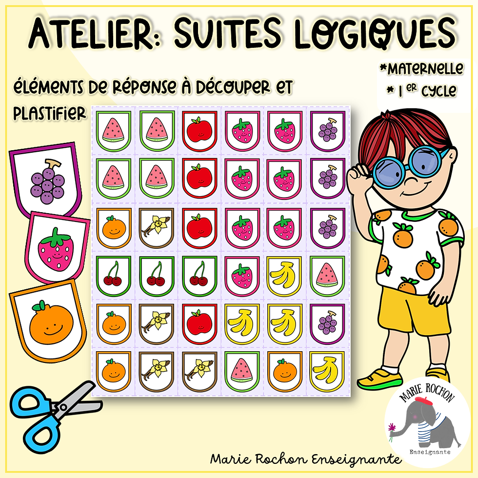 Miniature : Atelier – Suites logiques | Cartes à tâches Maternelle et 1er cycle