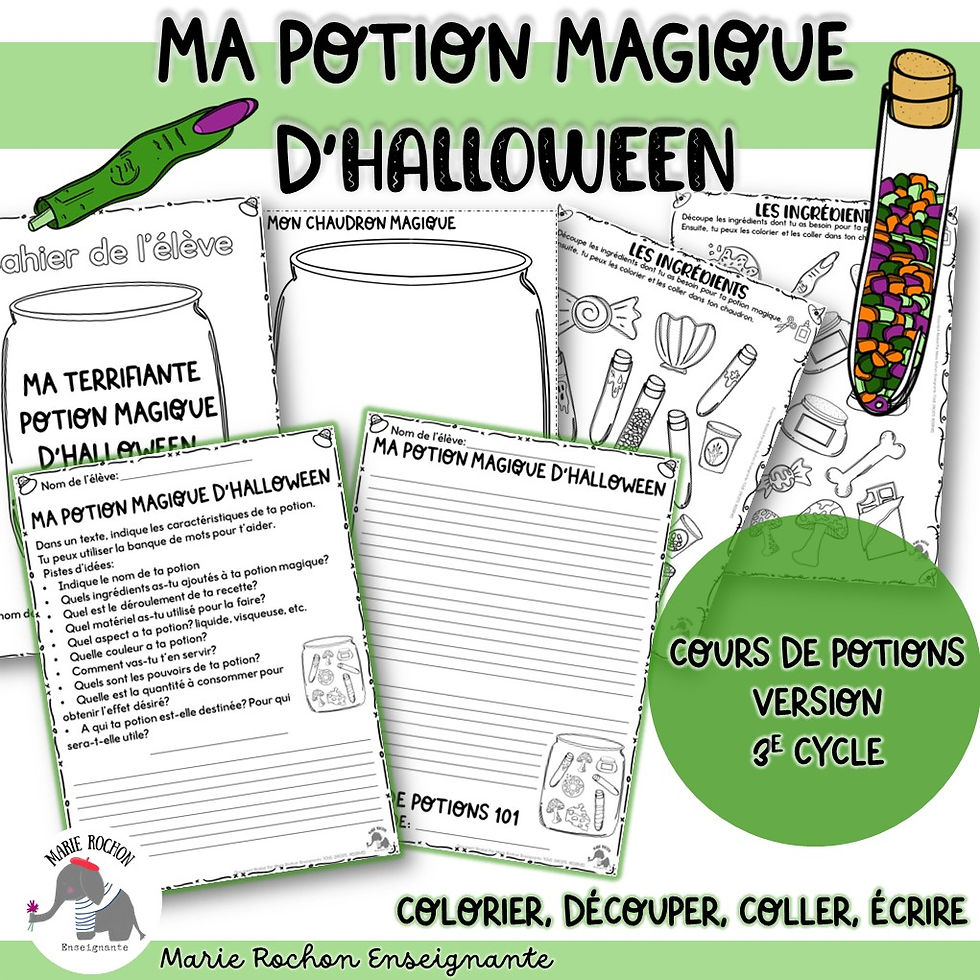 Miniature : Activité d’Halloween à imprimer – Potion magique pour tous les cycles