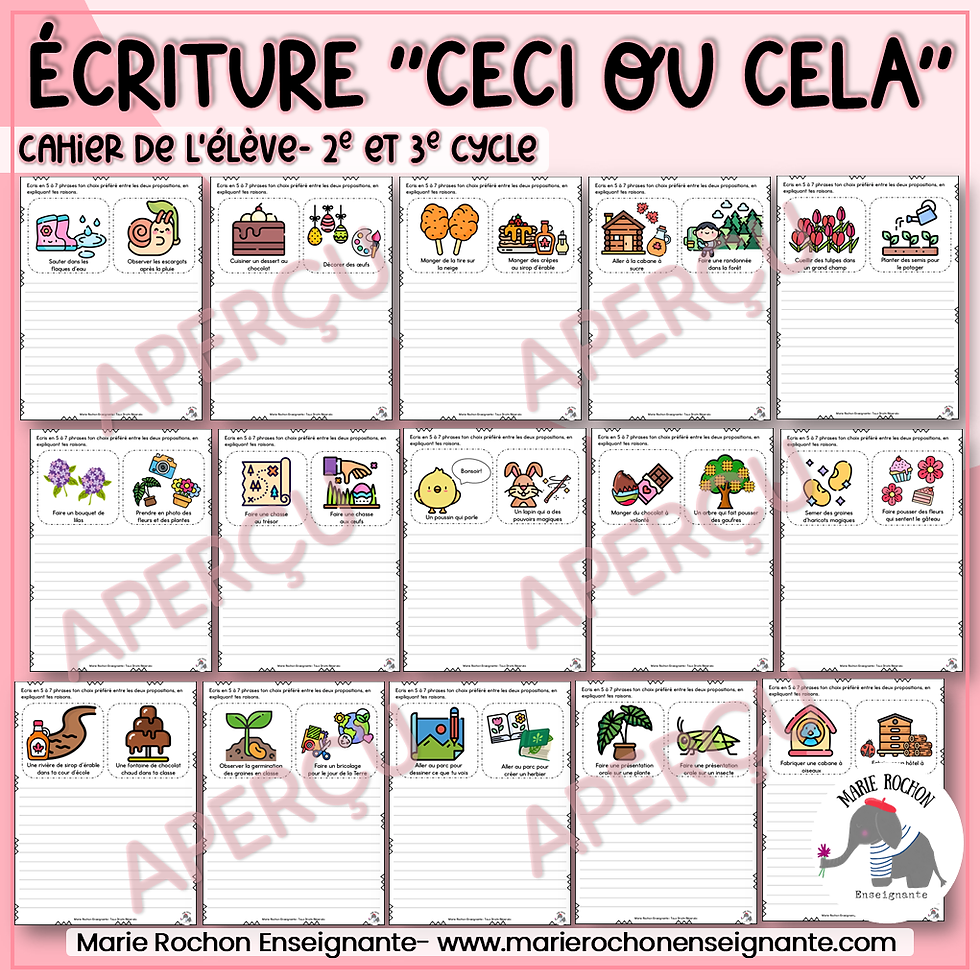 Miniature : activité écriture printemps 2e 3e cycle production écrite primaire