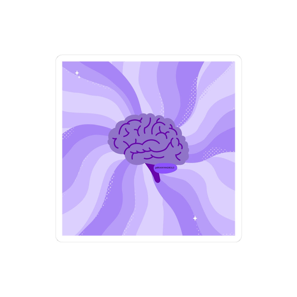 Thumbnail: Purple Brain sticker | Kiss-cut sticker, psychedelic swirl design
