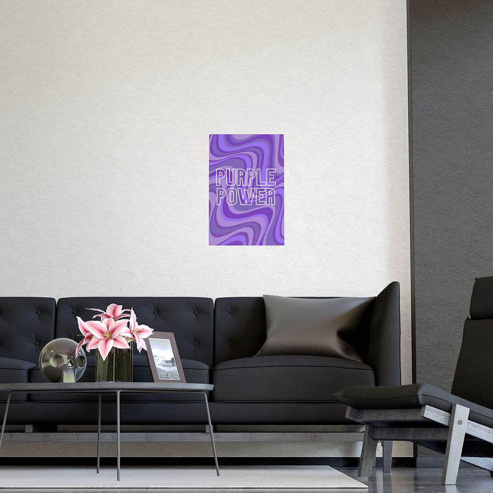Thumbnail: Purple Power Matte Poster | Retro Swirl Wall Art, Vertical Horizontal