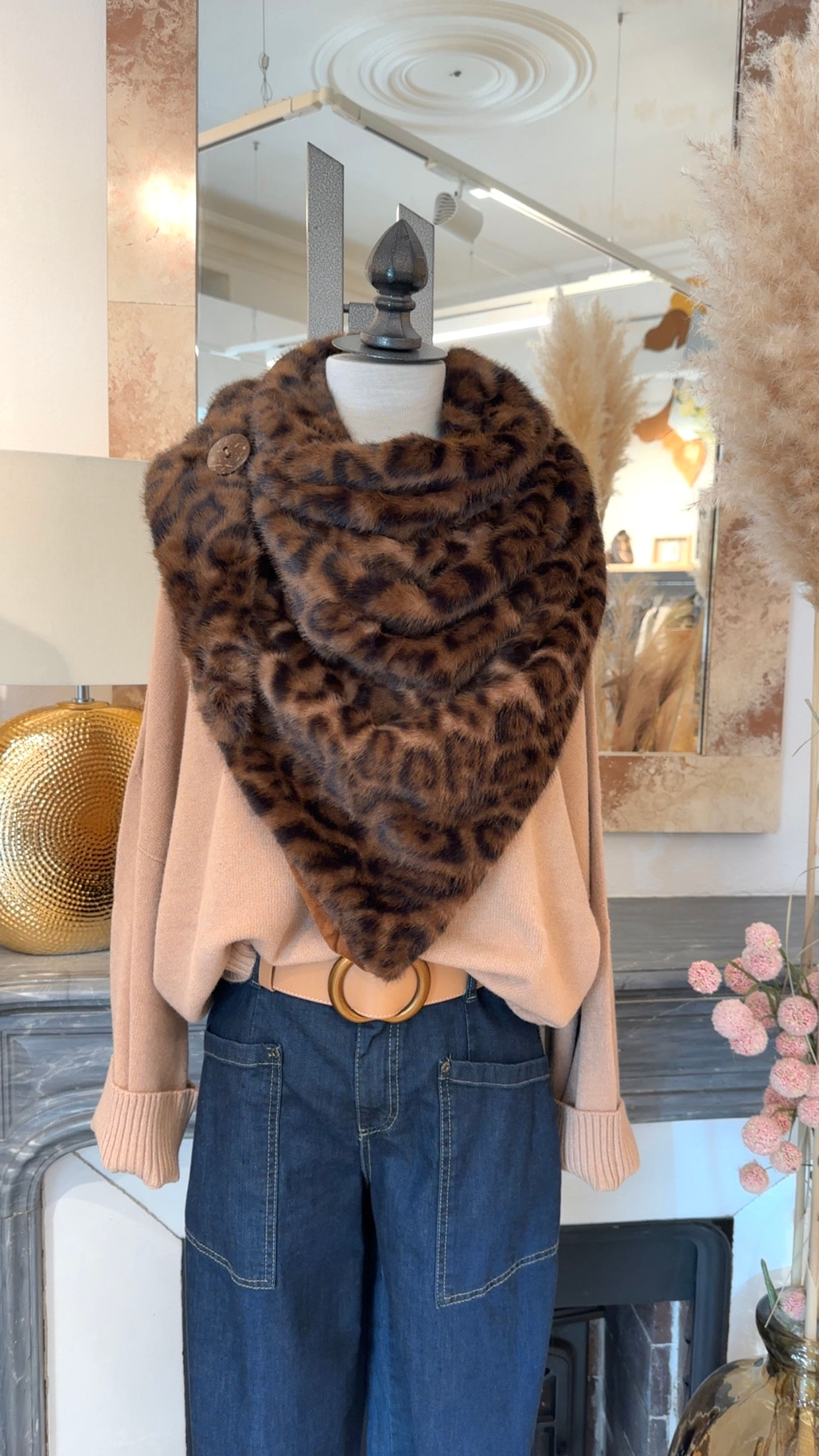 Écharpe triangle Léopard 