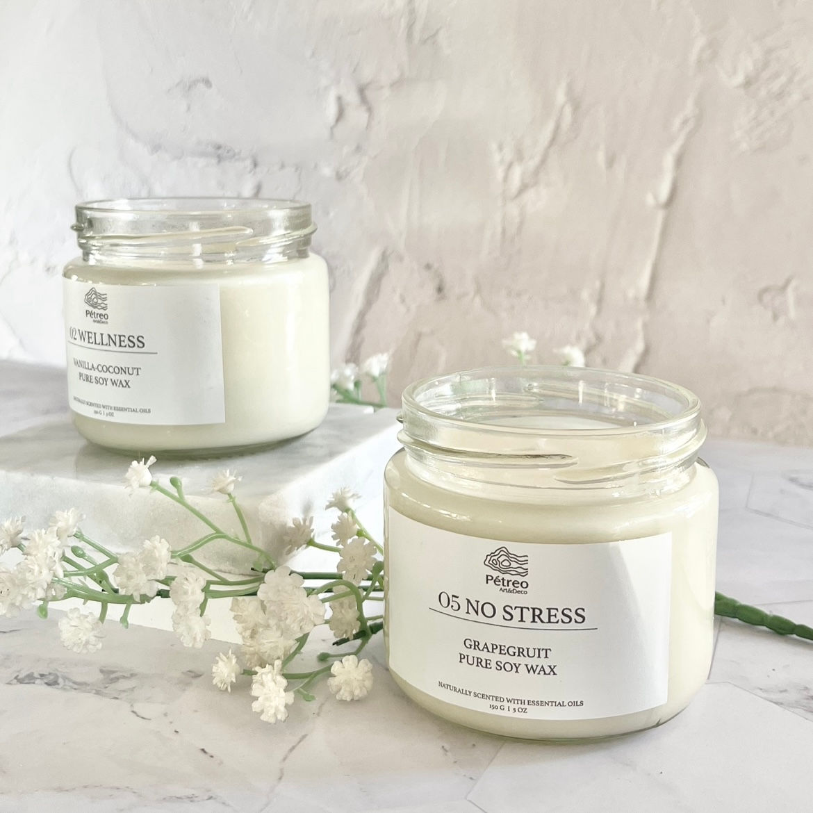 Vela de vidrio con tapa 