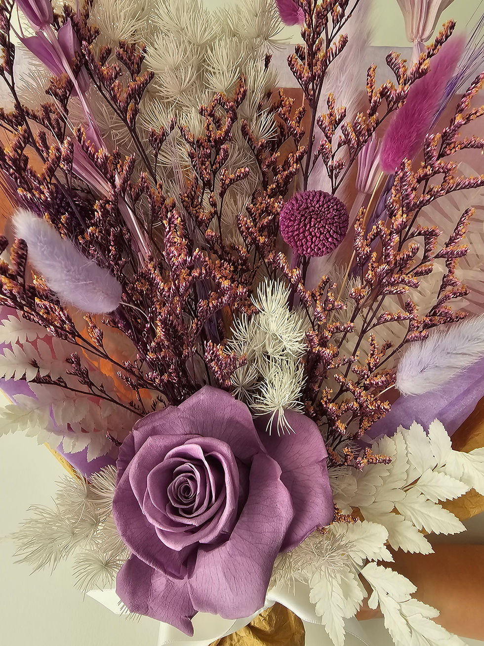 Thumbnail: dried flower & perserved rose bouquet