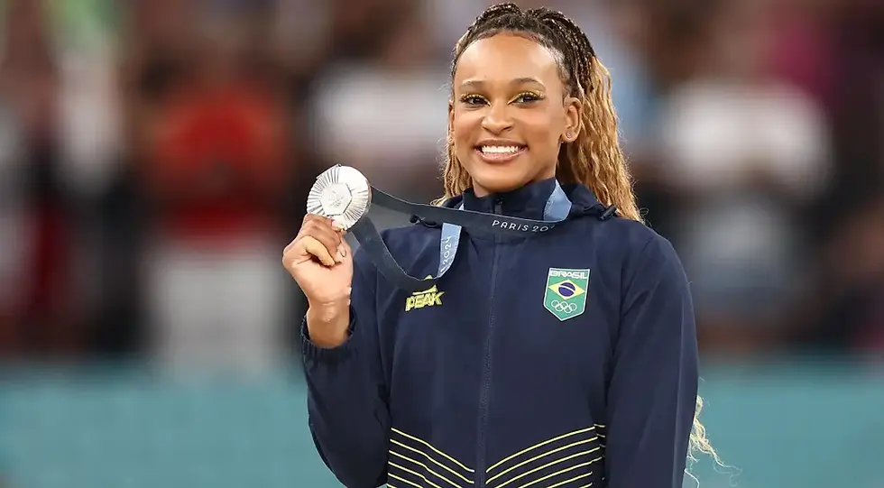Rebecca Andrade recebe prata na ginastica olímpica - Foto COB