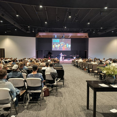 An image of Massey Campos speaking at a 2-day Truth to Liberty Conference at Christian Life Mennonite Church in Ohio