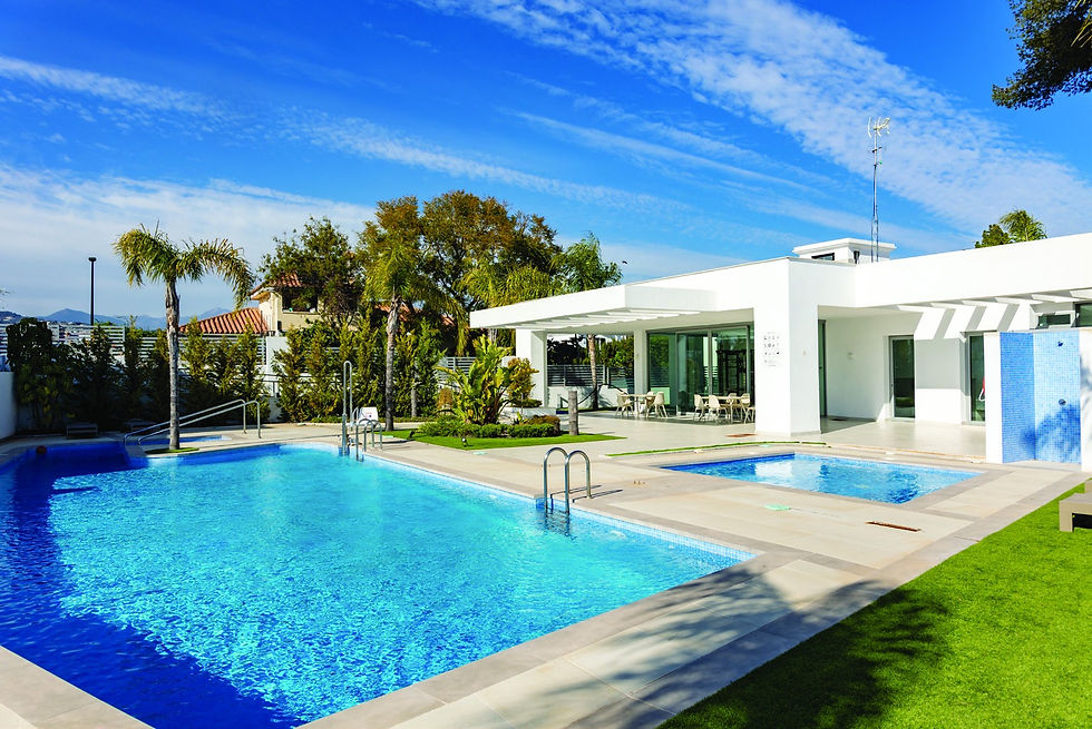Treetops, a modern luxury corner townhouse with private pool, south-facing garden and open views in Guadalmina Alta, San Pedro de Alcantara