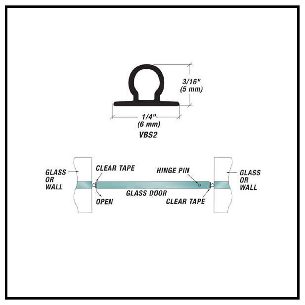 Shower Door Bulb Seal Kit two 1/8 Bulb Seals and VHB Tape Good product