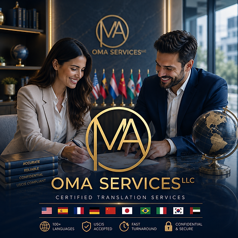 OMA Services, LLC provides extensive certified document translation services throughout United States.