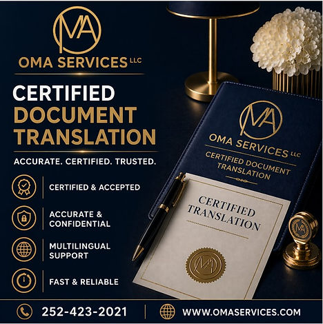 OMA Services, LLC Certified Translation Services