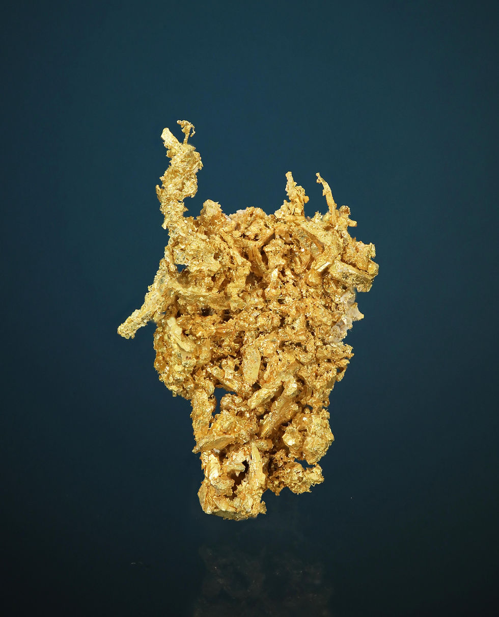 Thumbnail: Wire Gold on Hematite - Wire Patch Mine, Breckenridge District, Colorado