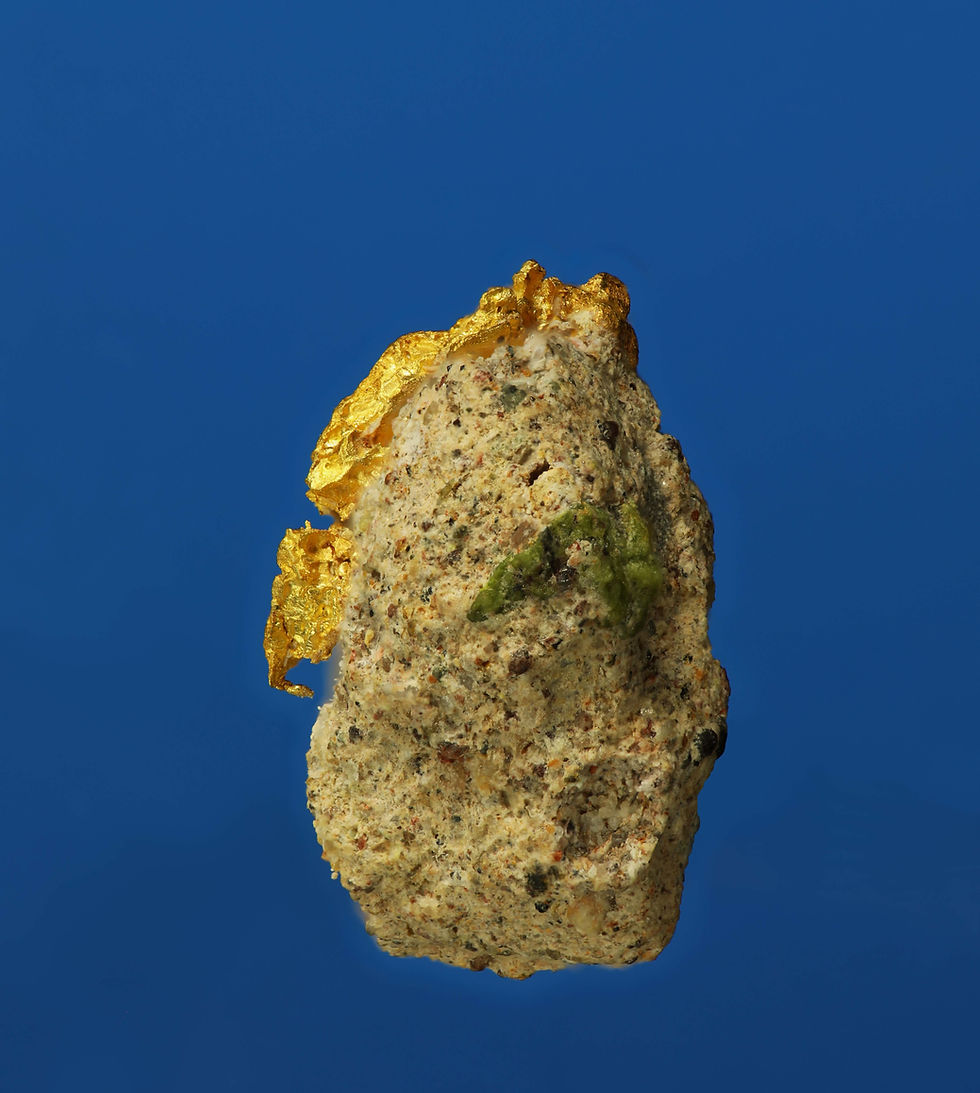 Thumbnail: Gold Crystal with Caliche - Sonora, Mexico