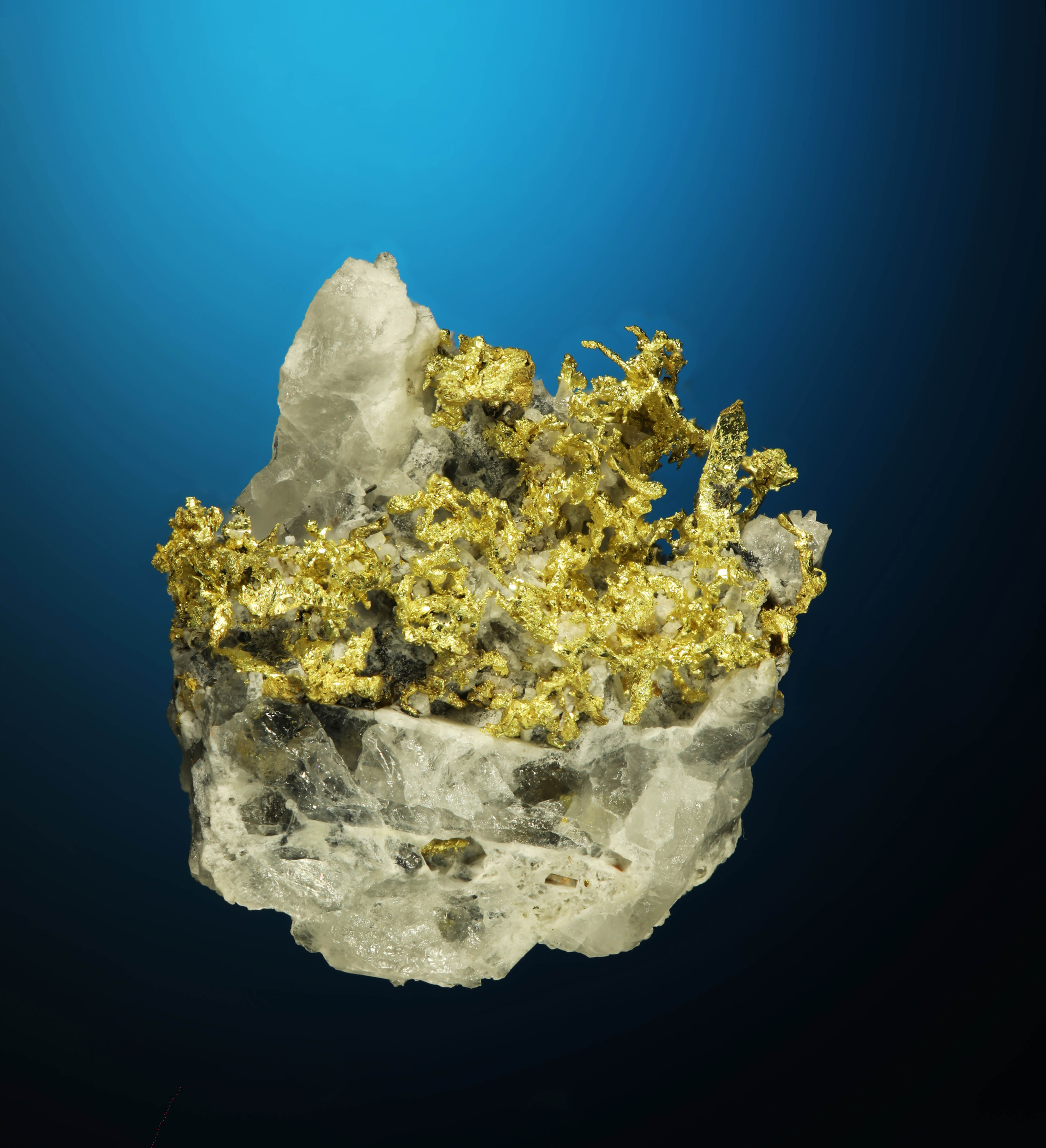 Wire Gold Crystal on Quartz - Belshazzar Mine, Boise County, Idaho