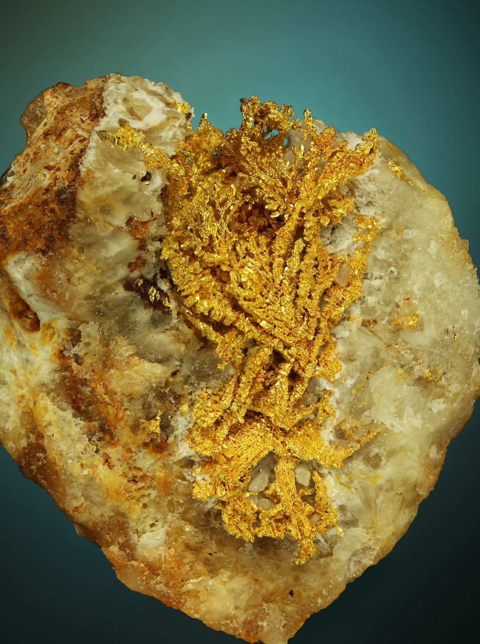 Thumbnail: Herringbone Gold Crystal - Round Mountain Mine, Nye County, Nevada, USA
