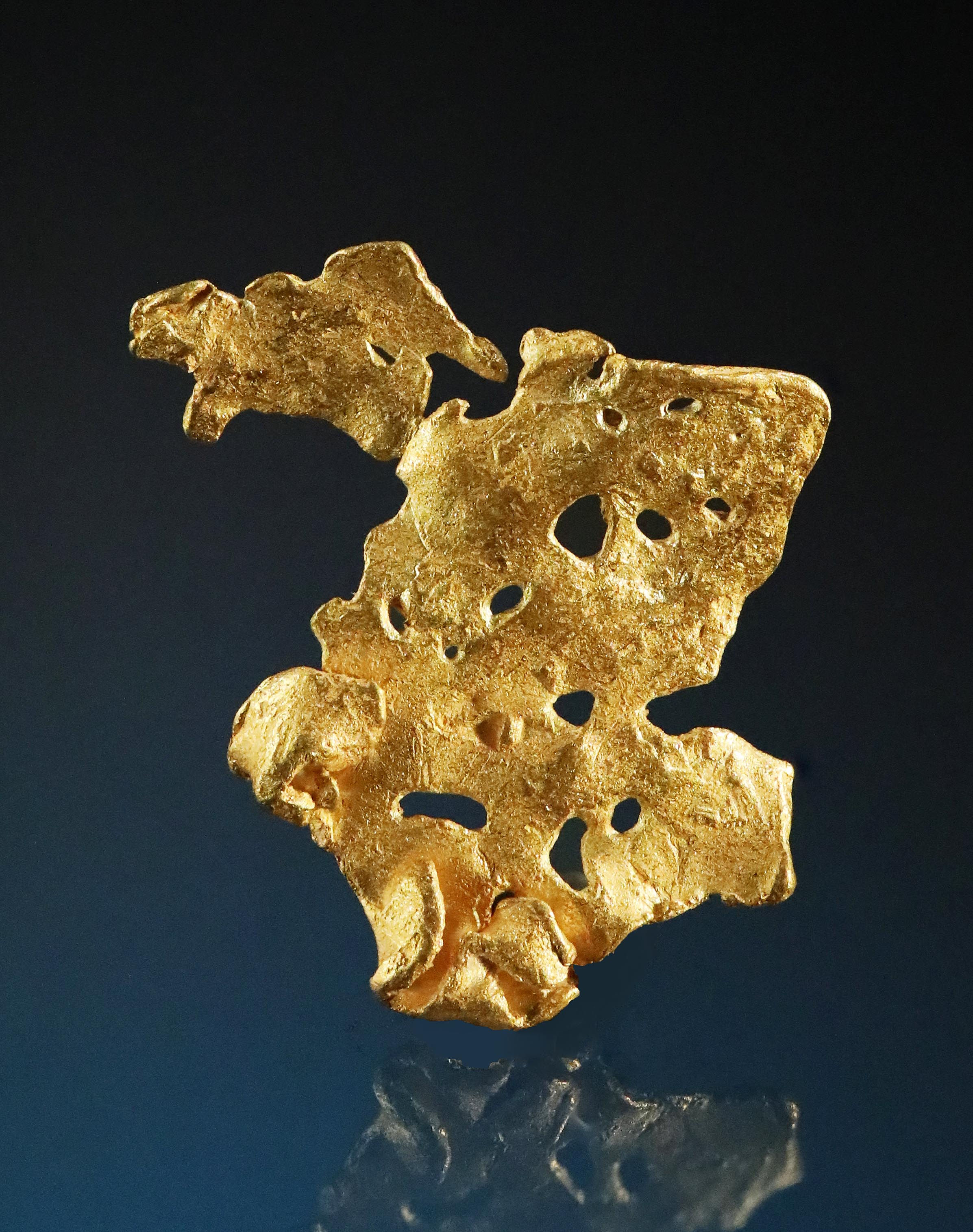 Crystal Gold Leaf with Holes from Bonanza Creek - Yukon Canada
