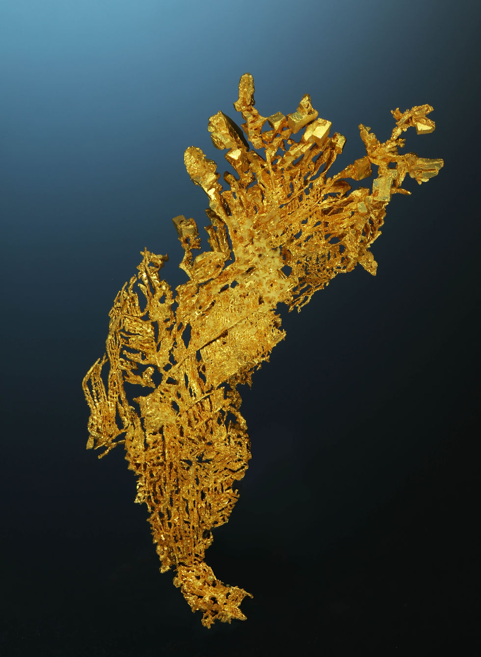 Thumbnail: Herringbone Gold Crystal - Round Mountain Mine, Nye County, Nevada, USA