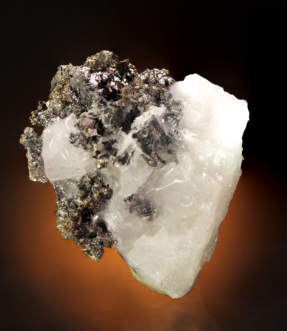 Thumbnail: Incredible Native Silver with Dyscrasite on Calcite Matrix