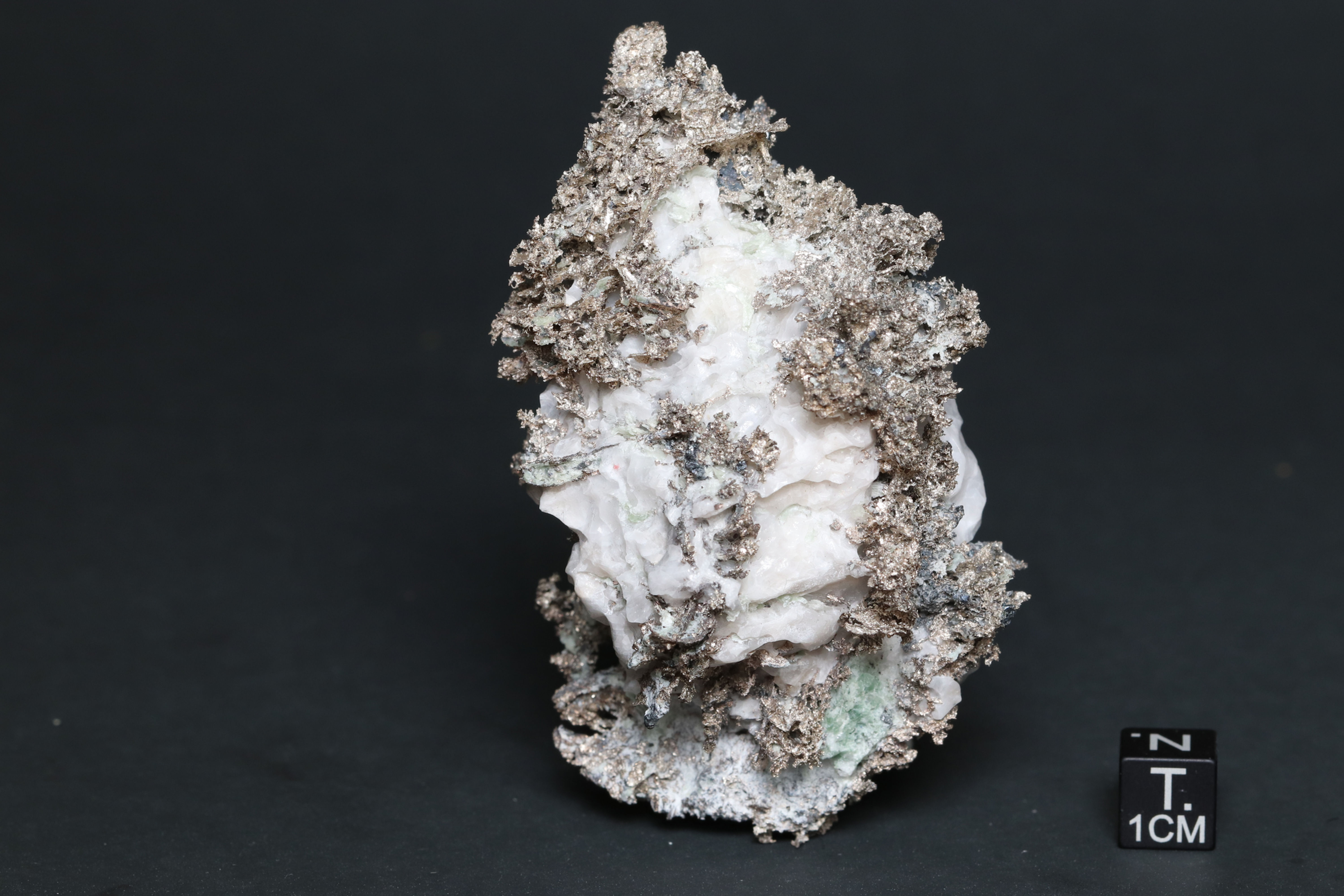 Native Silver on Calcite Imiter Mine, Imiter District
