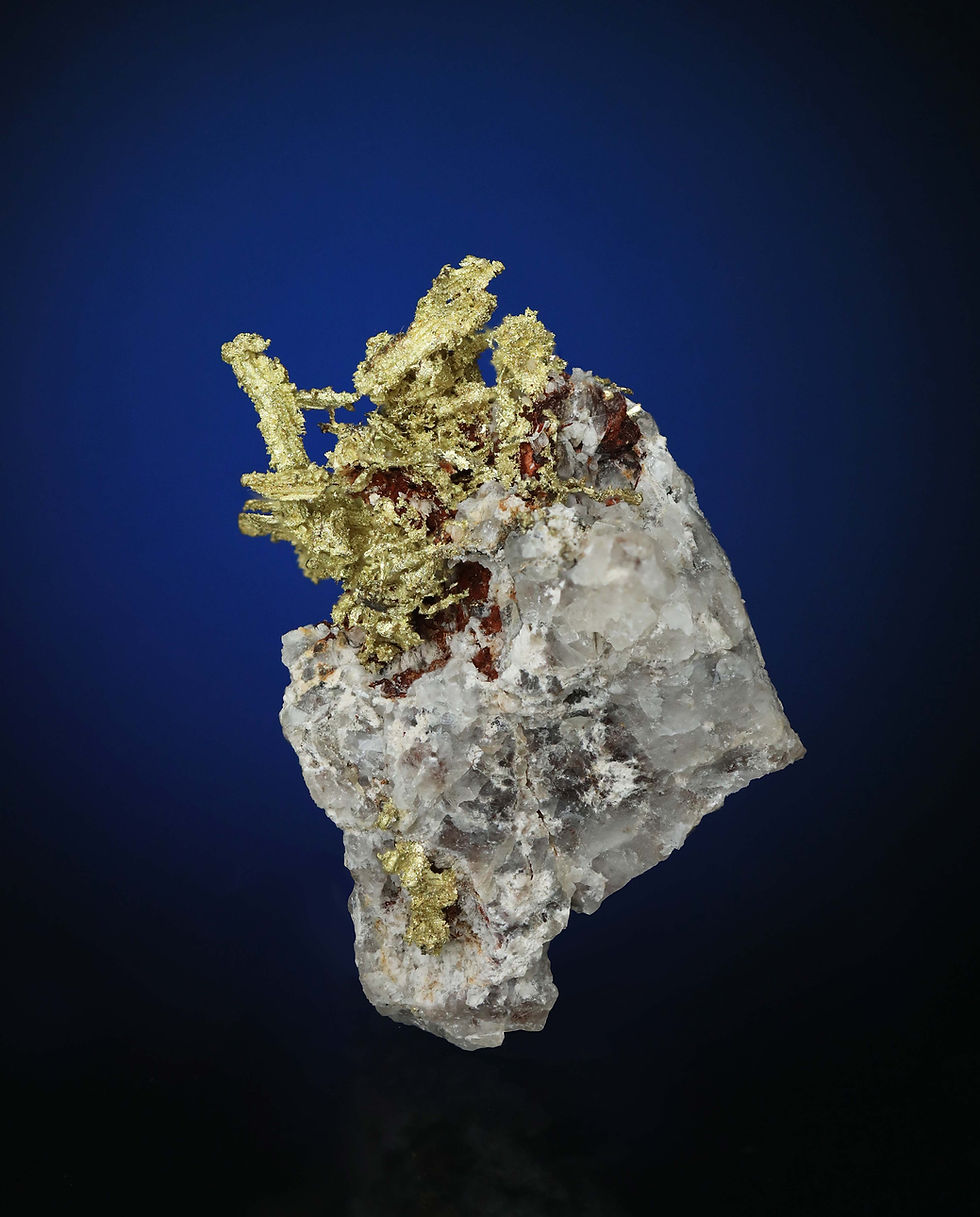 Thumbnail: Wire Gold on Quartz -Dixie Mine, Clear Creek County, Colorado, USA