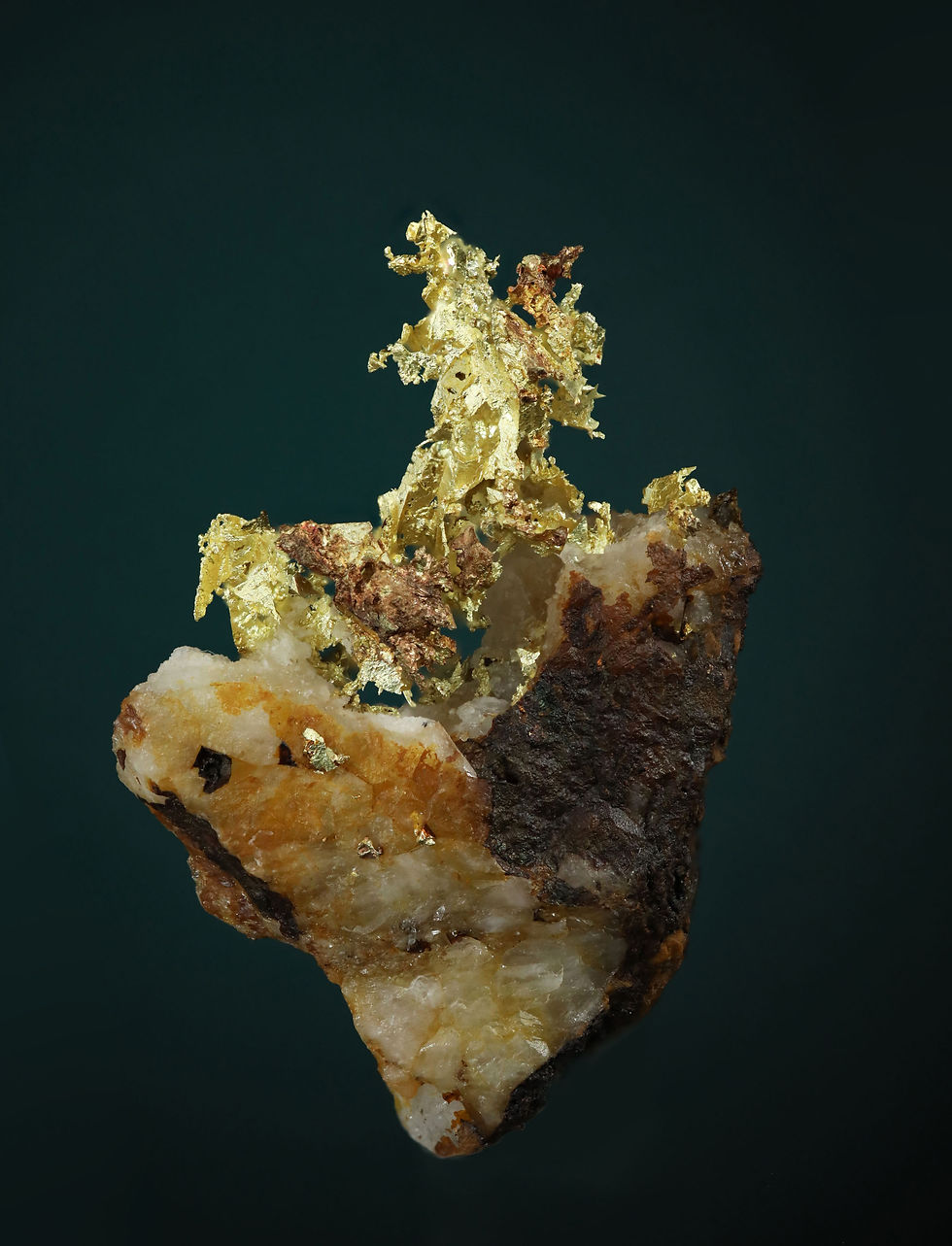 Thumbnail: Crystallized Gold on Quartz Boise Basin, Idaho