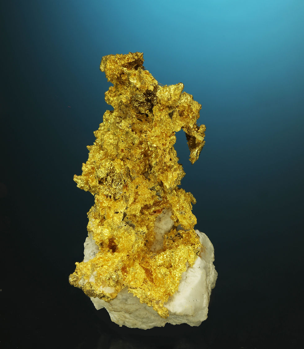 Thumbnail: Gold on Quartz - Badger Mine, Mariposa County, California