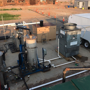 Pipes, vessels and treatment equipment at the Phillipsburg remediation site.