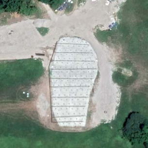 Overhead view of the covered Lake City Area 17B treatment area.