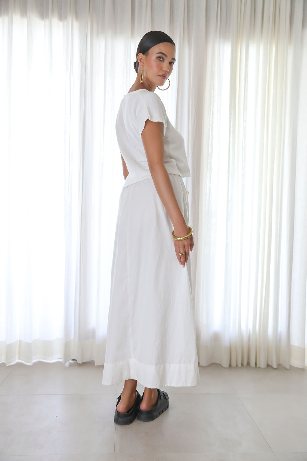 Thumbnail: Ma Cherie Cotton Poplin Skirt